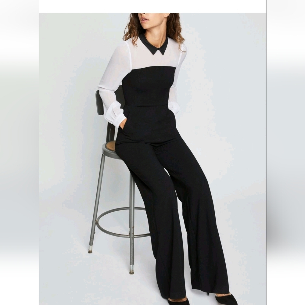 BCBGeneration Black and White Contrast Jumpsuit - Picture 4 of 6